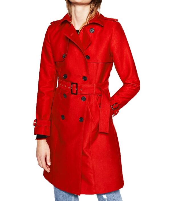 Riverdale Polly Cooper Red Double Breasted Wool Coat Front