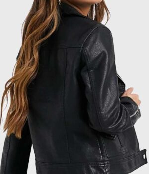 Riverdale S05 Toni Topaz Black Leather Biker Jacket Back