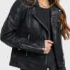 Riverdale S05 Toni Topaz Black Leather Biker Jacket Front