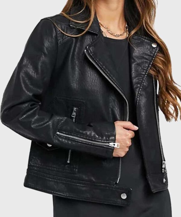 Riverdale S05 Toni Topaz Black Leather Biker Jacket Front