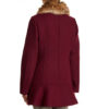 Riverdale Veronica Lodge Fur Collar Wool Burgundy Coat  Back