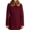 Riverdale Veronica Lodge Fur Collar Wool Burgundy Coat  Front