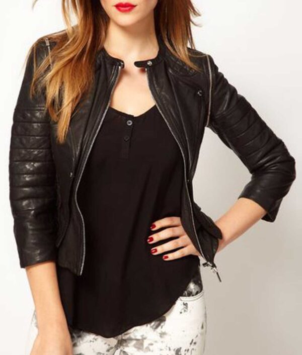 Shadowhunters Clary Fray Black Real Leather Jacket Front