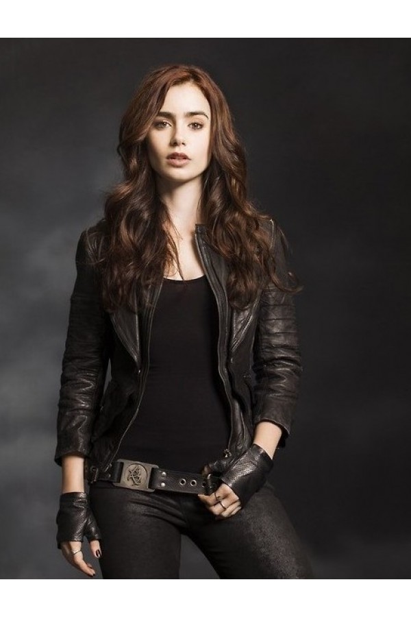 Shadowhunters Clary Fray Black Real Leather Jacket