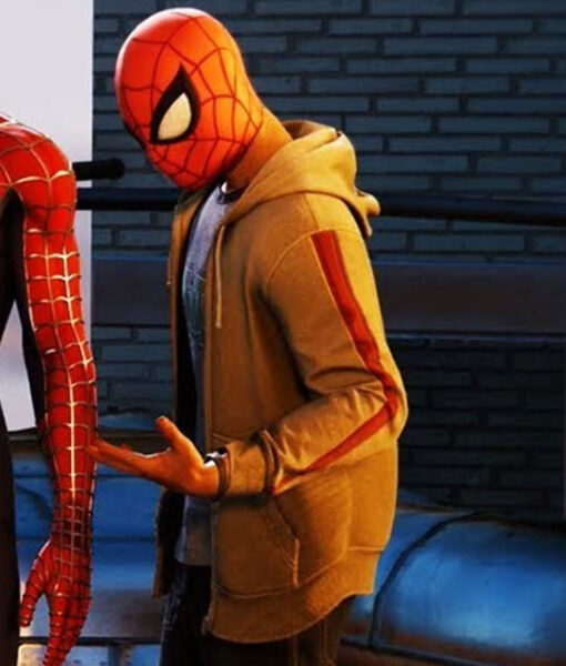 Spider-Man Miles Morales Grey Fleece Hoodie Side