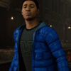 Spider-Man Miles Morales Quilted Puffer Blue Hooded Jacket 