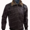 Spiderman Homecoming The Vulture Brown Leather Jacket Front