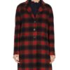 Stumptown Dex Parios Red and Black Wool Plaid Coat buttoned