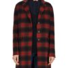 Stumptown Dex Parios Red and Black Wool Plaid Coat front open