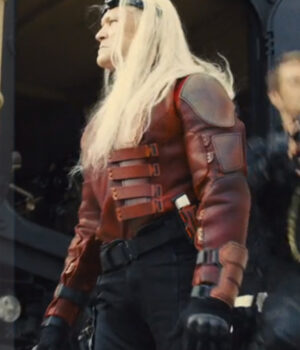 Suicide Squad Savant Red Leather Costume Jacket