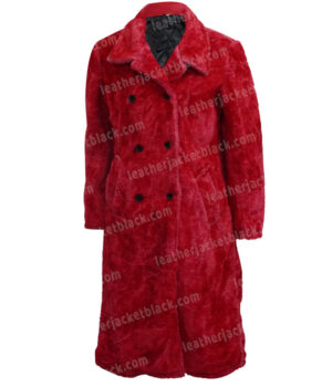 Ted Lasso Keeley Jones Red Fur Coat Front