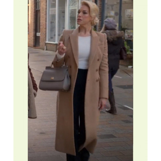 Ted Lasso Rebecca Welton Brown Wool Coat Front