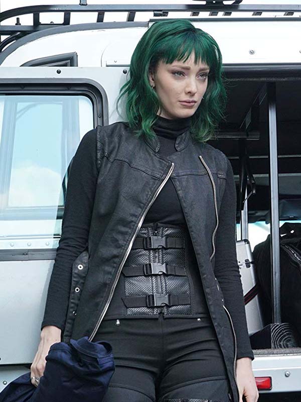 The Gifted Lorna Dane Sleeveless Leather Coat Front