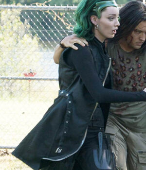 The Gifted Lorna Dane Sleeveless Leather Coat Right