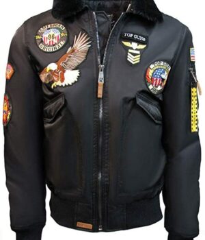 Top Gun American MA-1 Flight Bomber Jacket With Patches
