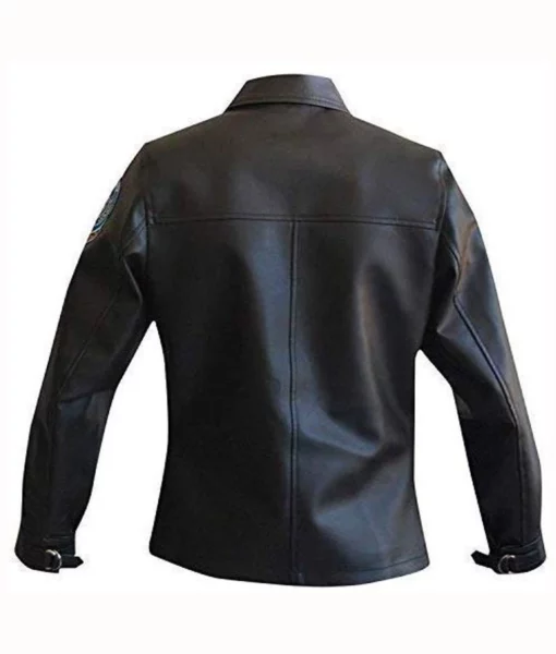 Top Gun Pilot Kelly McGillis Black Slim Fit Leather Jacket Back