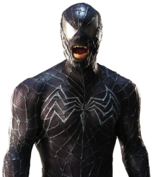 Venom Spiderman Black Leather Costume Jacket