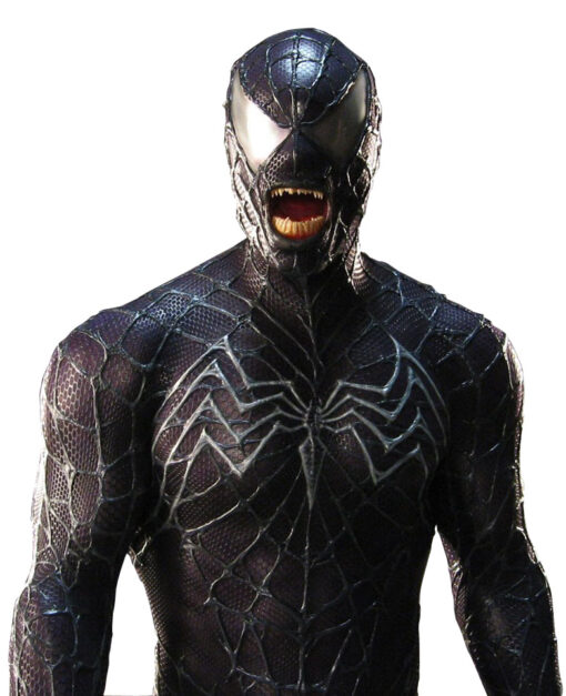 Venom Spiderman Black Leather Costume Jacket