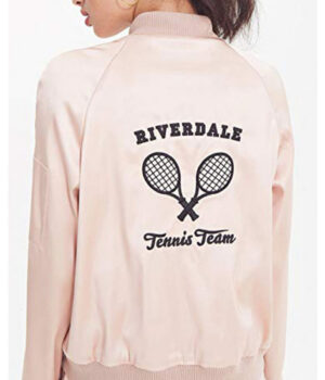 Women's Riverdale Tennis Team Satin Bomber Jacket Back