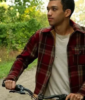 All The Bright Places Theodore Finch Red Plaid Wool Jacket 2