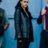 Army of Thieves Gwendoline Starr Black Leather Shearling Jacket