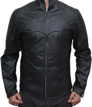Batman Begins Bat Logo Black Leather Jacket