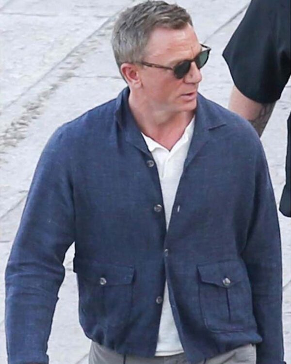 Daniel Craig No Time To Die Blue Cotton Jacket