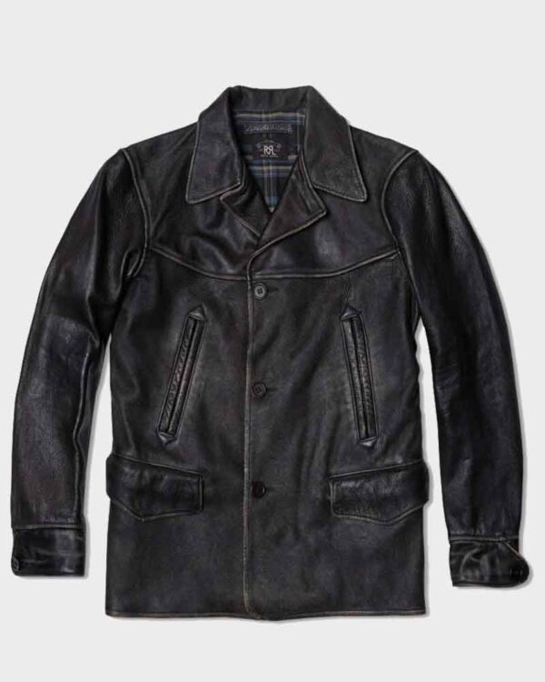 Extraction 2015 Leonard Turner Black Leather Jacket Front