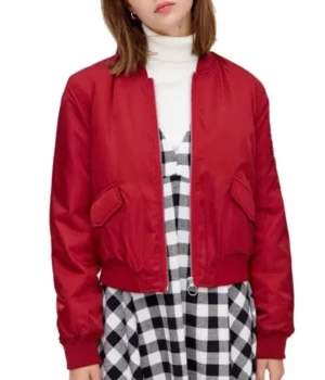 Fate The Winx Saga Elisha Applebaum Cotton Red Bomber Jacket