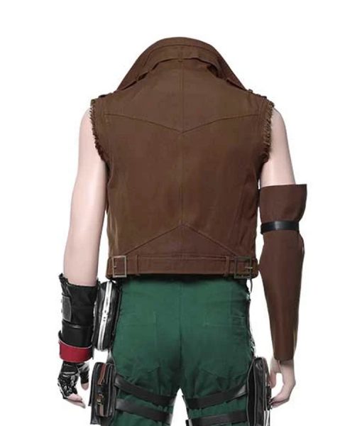 Final Fantasy VII Remake Barret Wallace Brown Leather Vest Back
