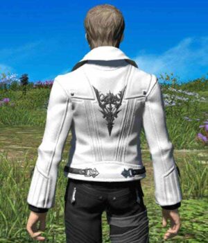 Final Fantasy XIV Scion Adventurers White Leather Jacket Back