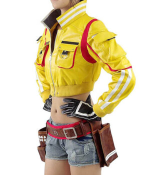 Final Fantasy XV Cindy Aurum Cropped Yellow Leather Jacket Side