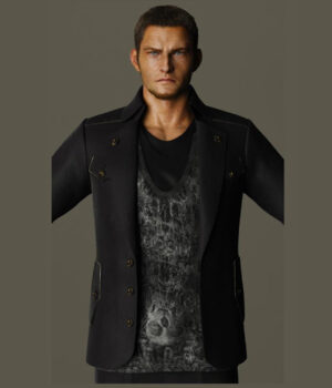 Final Fantasy XV Cor Leonis Black Wool-Blend Blazer Front