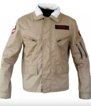 Ghostbusters Afterlife Logo On Back Cotton Beige Jacket