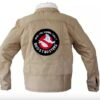Ghostbusters Afterlife Logo On Back Cotton Beige Jacket Back
