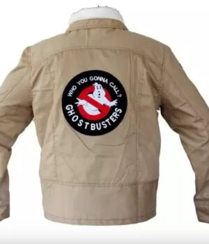 Ghostbusters Afterlife Logo On Back Cotton Beige Jacket Back