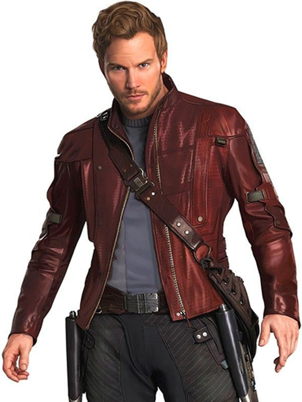 Guardians of the Galaxy 2 Star‑Lord Maroon Leather Jacket