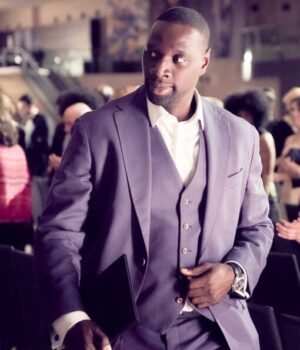 Lupin Omar Sy Suiting Fabric Purple Blazer