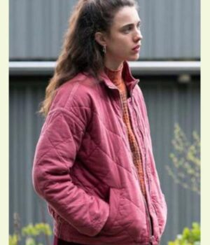 Maid 2021 Margaret Qualley Cotton Pink Quilted Jacket
