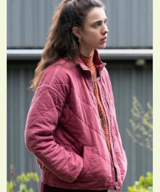 Maid 2021 Margaret Qualley Cotton Pink Quilted Jacket
