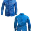 Mens Real Leather Multi Pocket Blue Jacket