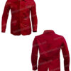 Mens Real Leather Multi Pocket Red Jacket