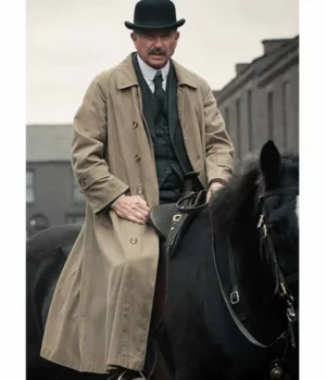 Peaky Blinders Sam Neill Beige Cotton Trench Coat