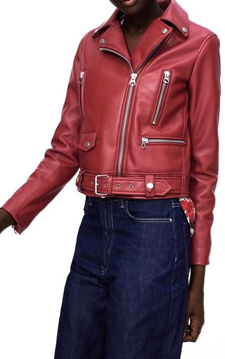 Red Leather Jacket With Jeans
