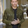 Red Notice 2021 Ryan Reynolds Green Suede Leather Jacket 3