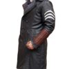 Suicide Squad Captain Boomerang Black Leather Shearling Coat Side