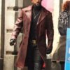 Suicide Squad Deadshot Brown Leather Trench Coat