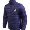 Ted Lasso S02 Navy Blue Quilted Parachute Zip Up Puffer Jacket Side