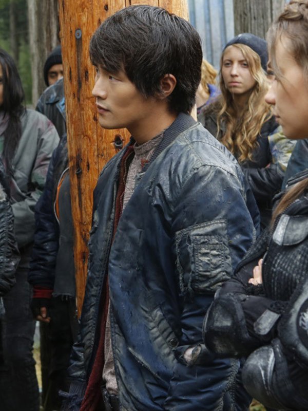 The 100 Monty Green Parachute Blue Bomber Jacket Side