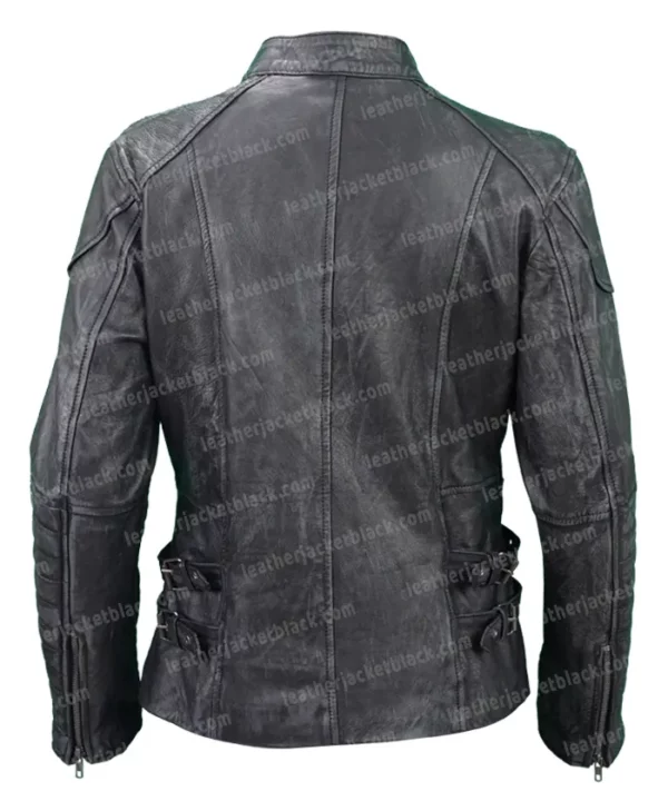 The 100 Octavia Blake Black Quilted Leather Jacket back side